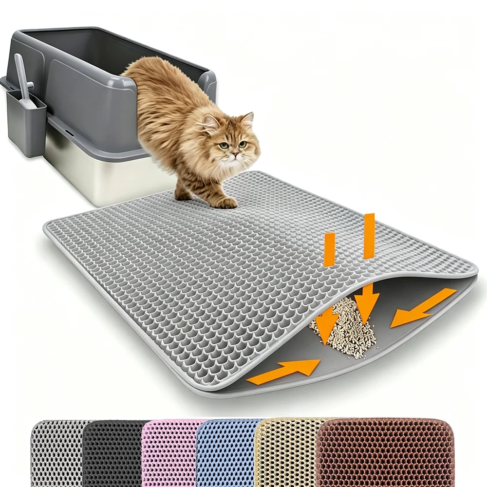 Cat Litter Mat Double Layer Waterproof - Alfombrilla para arenero de gatos, disponible
