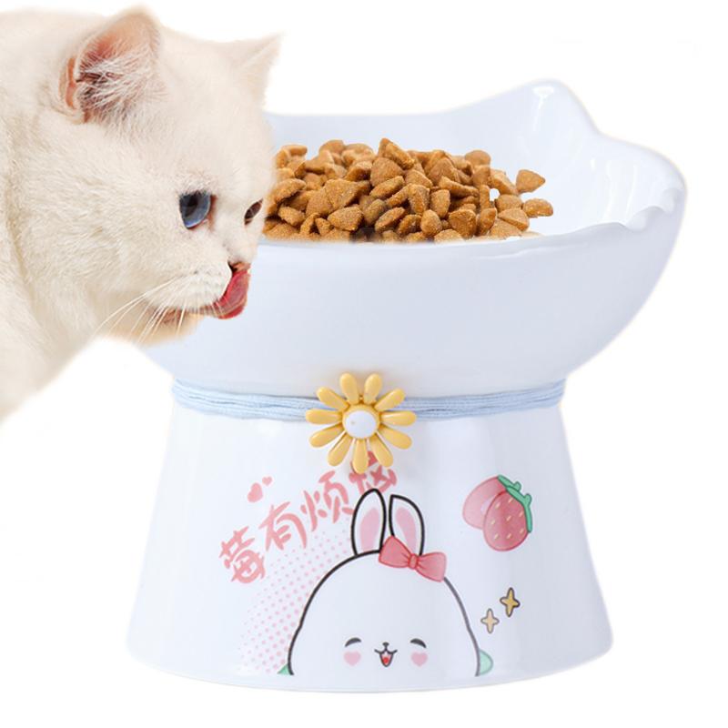 Elevated Ceramic Cat Bowls Tilted Food - Cuencos elevados para gatos, cuenco de