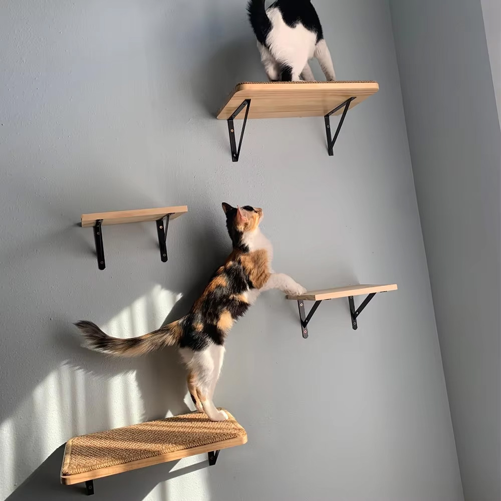 Cat Wall Climbing Shelves Hammock Wooden - Cama de madera para gatos, para