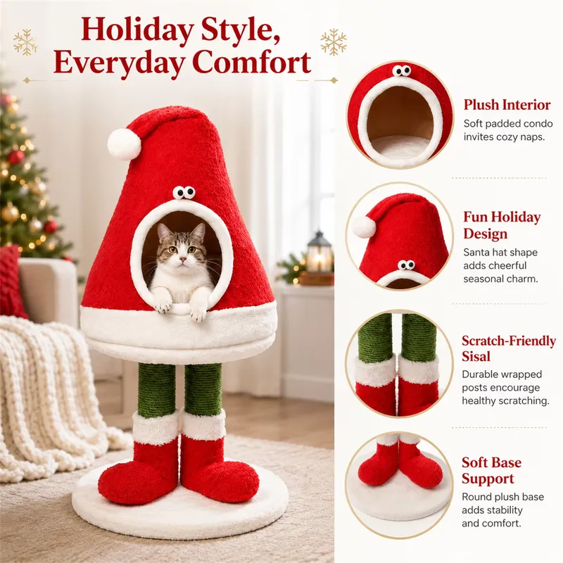Cat Scratching Post Sisal Tree Tower - Árbol de Navidad para Gatos Personalizado