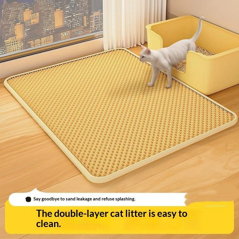 Cat Litter Mat Double Layer Waterproof - Alfombrilla de Doble Capa para Arena