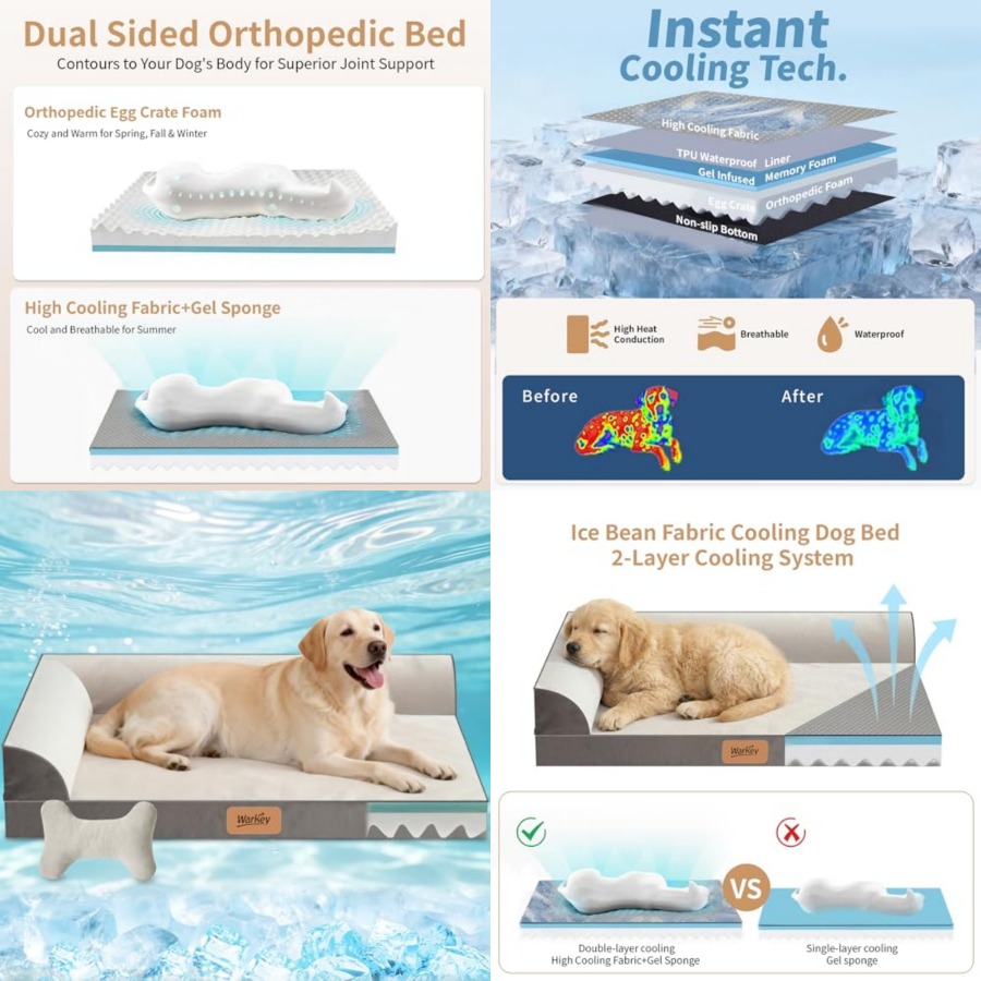 Orthopedic Memory Foam Dog Bed Washable - Cama para Perro con Espuma Viscoelástica