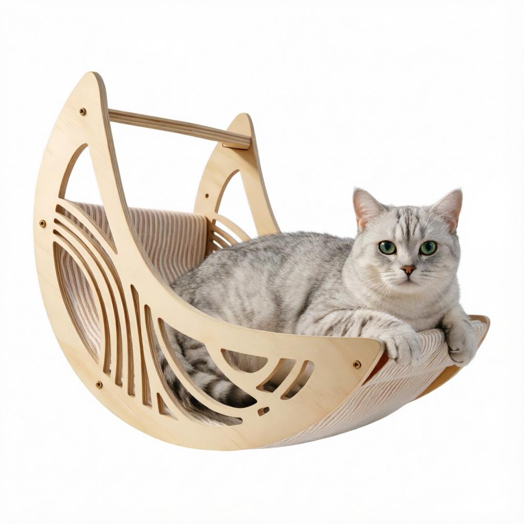 Cat Wall Climbing Shelves Hammock Wooden - Muebles de Pared para Gatos, Hamaca,