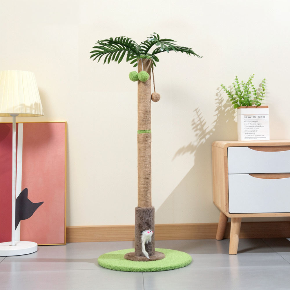 Cat Scratching Post Sisal Tree Tower - Rascador estable para gatos, hecho de