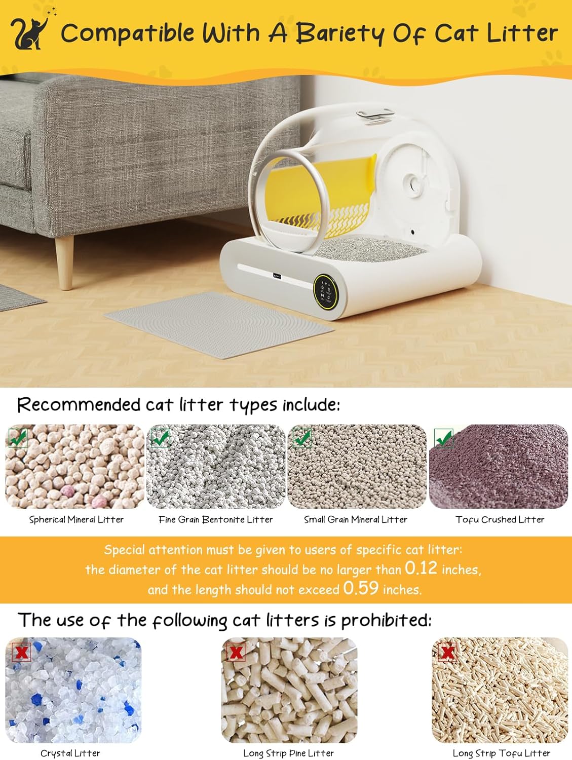 Nuevo Diseño de Moda, Bajo Niv - Smart Cat Litter Box Wifi App Control reseña y precio