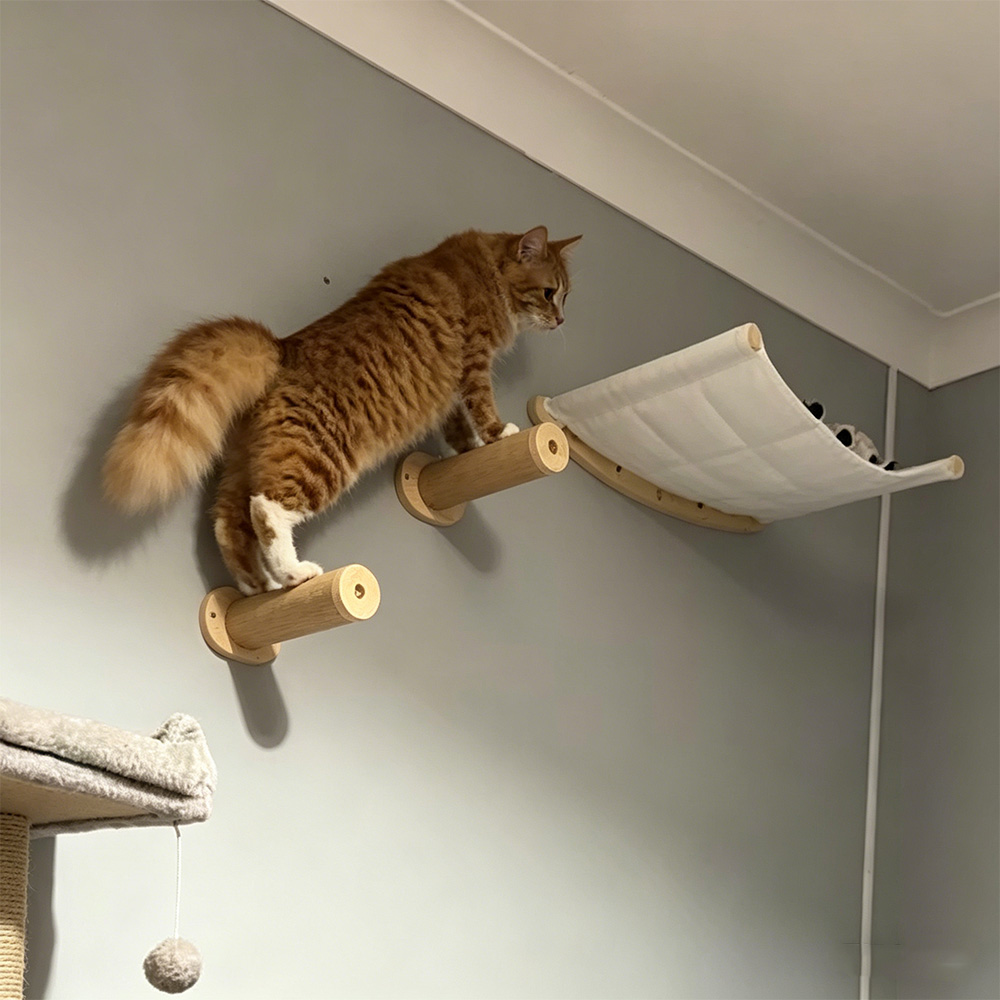 Estantes para que los gatos tr - Cat Wall Climbing Shelves Hammock Wooden reseña y precio