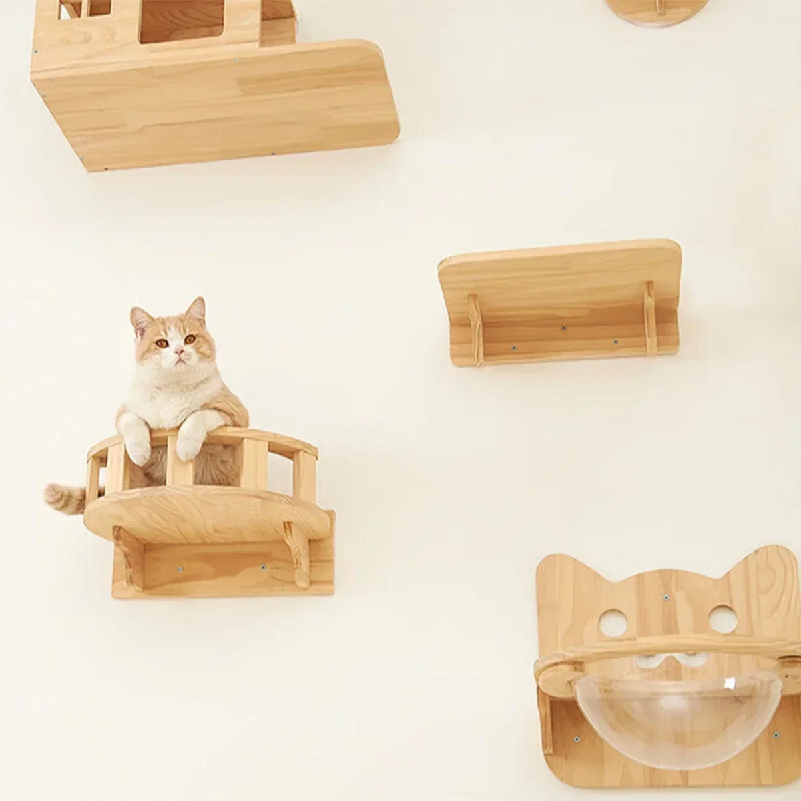 Estantes de Pared para Gatos,  - Cat Wall Climbing Shelves Hammock Wooden reseña y precio