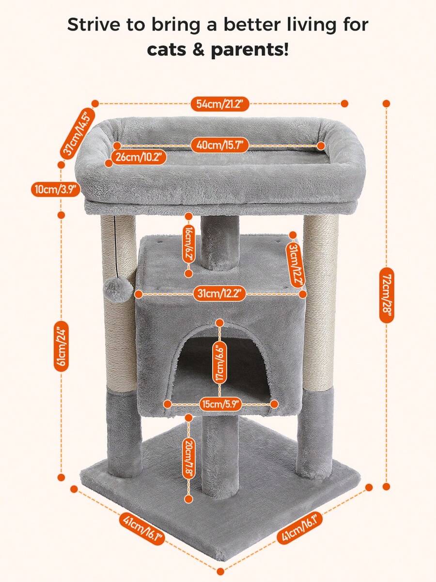Torre para gatos de 72 cm con  - Cat Scratching Post Sisal Tree Tower reseña y precio
