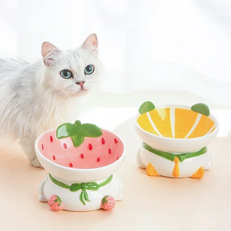 Tazón de Cerámica para Gatos y - Elevated Ceramic Cat Bowls Tilted Food reseña y precio