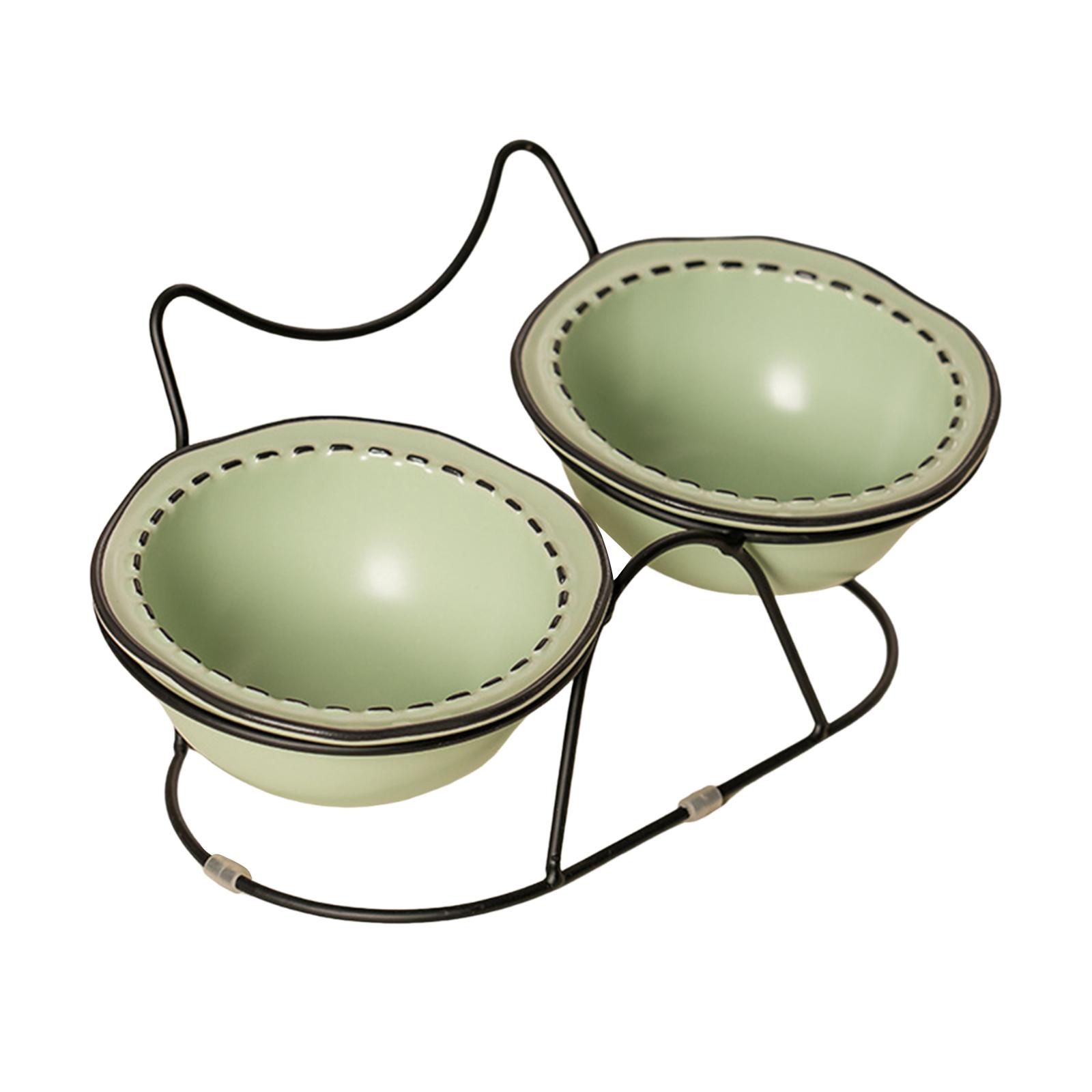 Juego de comederos dobles de c - Elevated Ceramic Cat Bowls Tilted Food reseña y precio