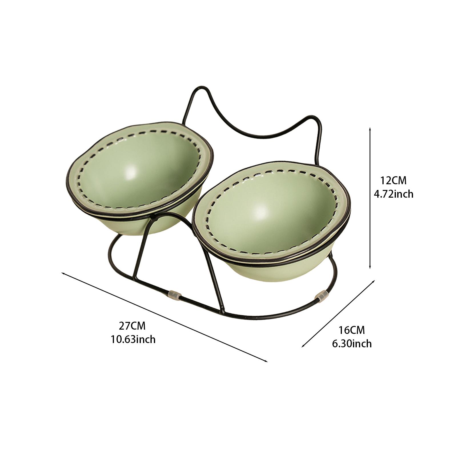 Juego de comederos dobles de c - Elevated Ceramic Cat Bowls Tilted Food reseña y precio