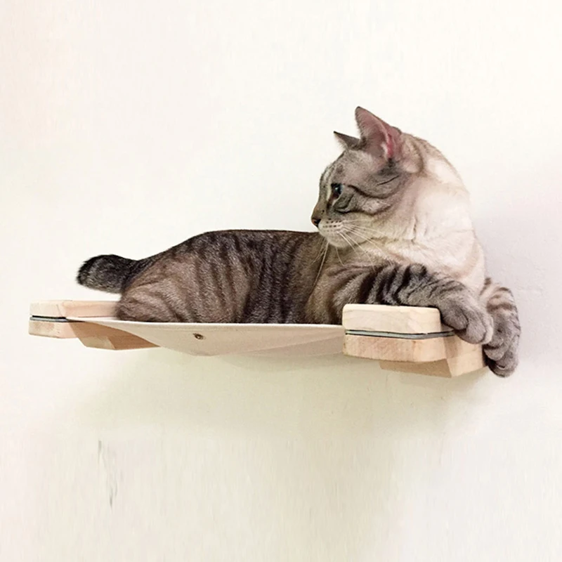 Estante de madera maciza para  - Cat Wall Climbing Shelves Hammock Wooden reseña y precio