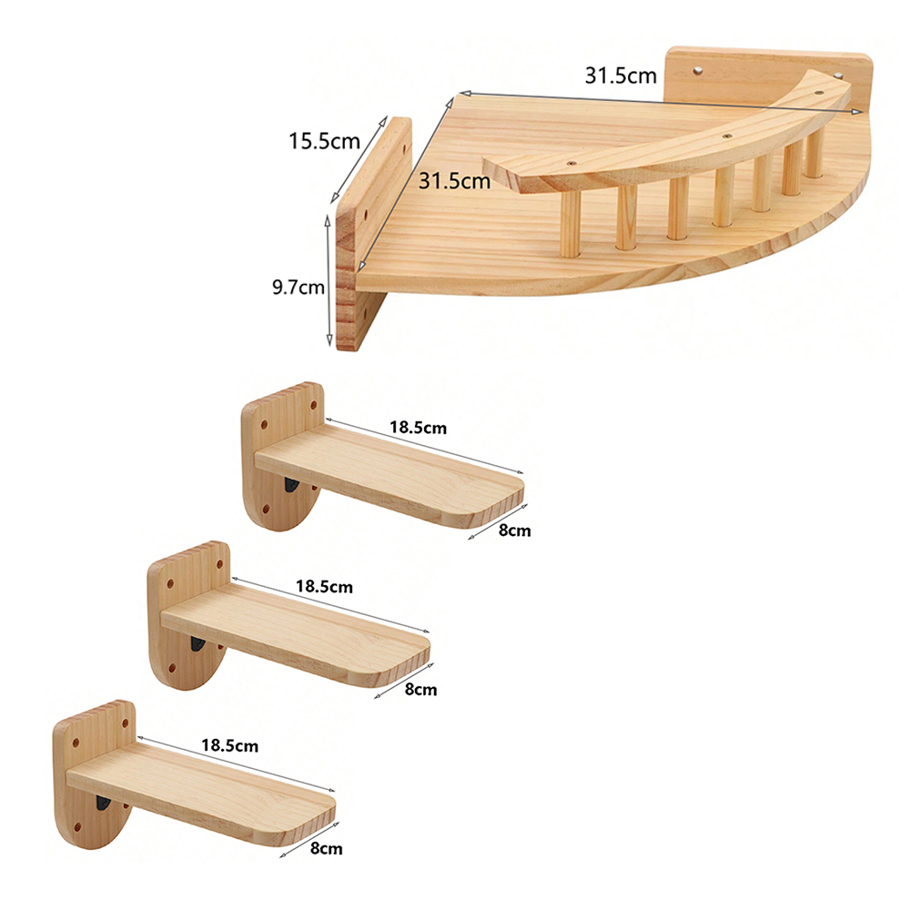 Estante esquinero para gatos c - Cat Wall Climbing Shelves Hammock Wooden reseña y precio