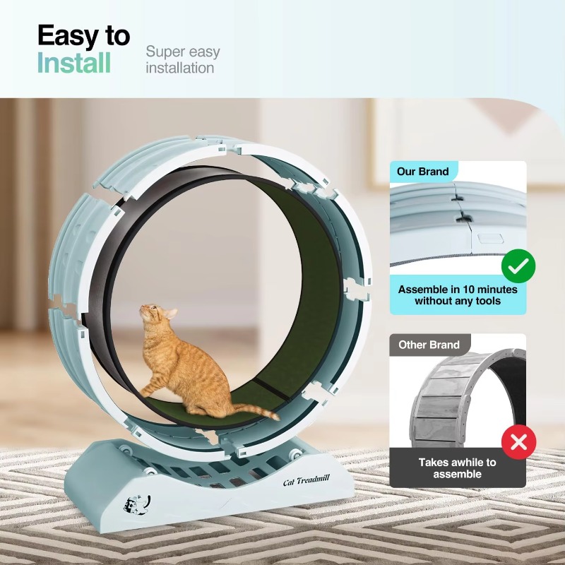 Rueda de ejercicio para gatos  - Cat Running Wheel Exercise Treadmill reseña y precio