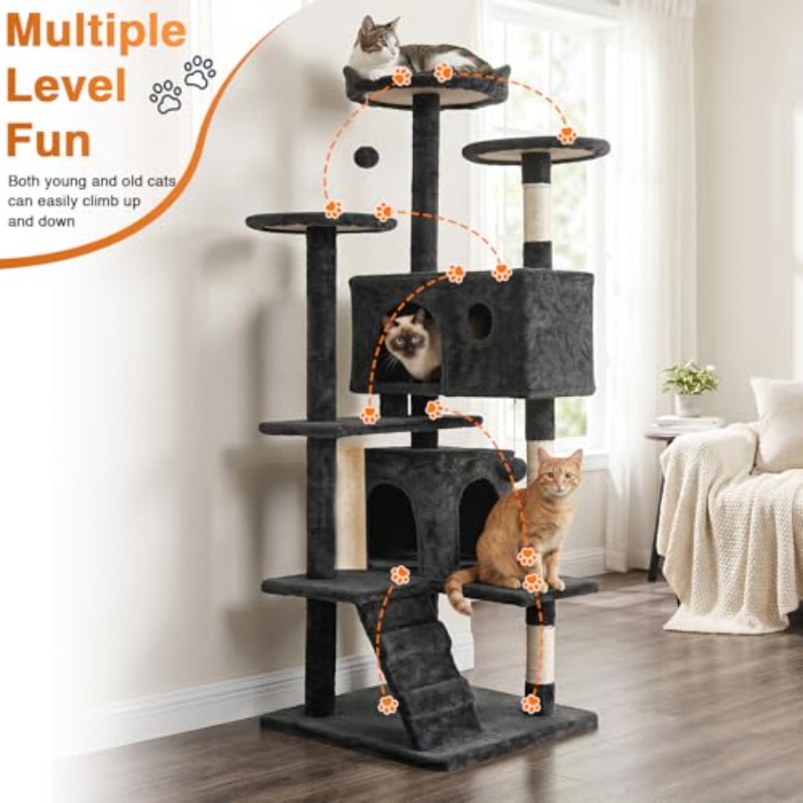 Árbol para Gatos de 54 Pulgada - Cat Scratching Post Sisal Tree Tower reseña y precio
