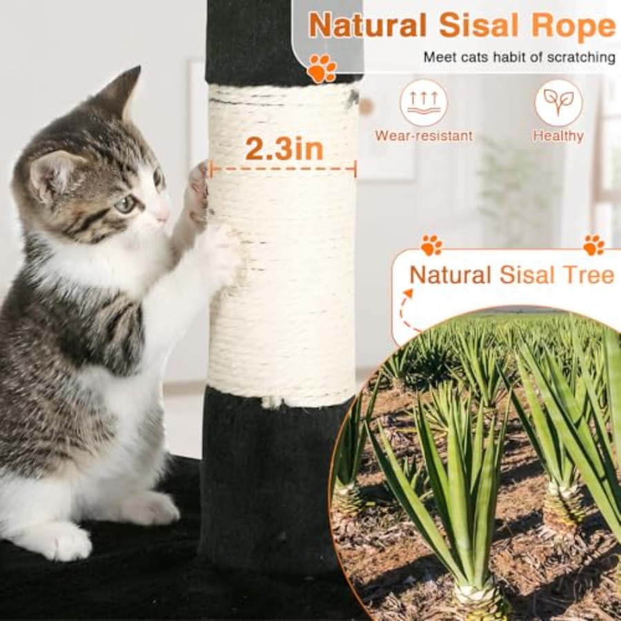 Árbol para Gatos de 54 Pulgada - Cat Scratching Post Sisal Tree Tower reseña y precio