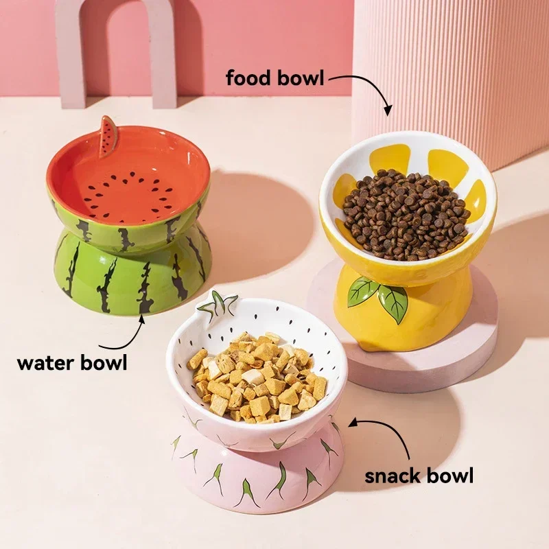 Tazón de Cerámica Elevado para - Elevated Ceramic Cat Bowls Tilted Food reseña y precio