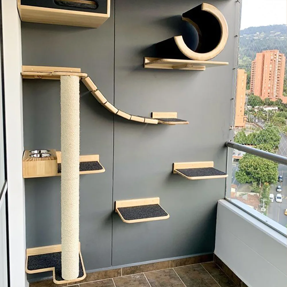 Estantes de madera para escala - Cat Wall Climbing Shelves Hammock Wooden reseña y precio