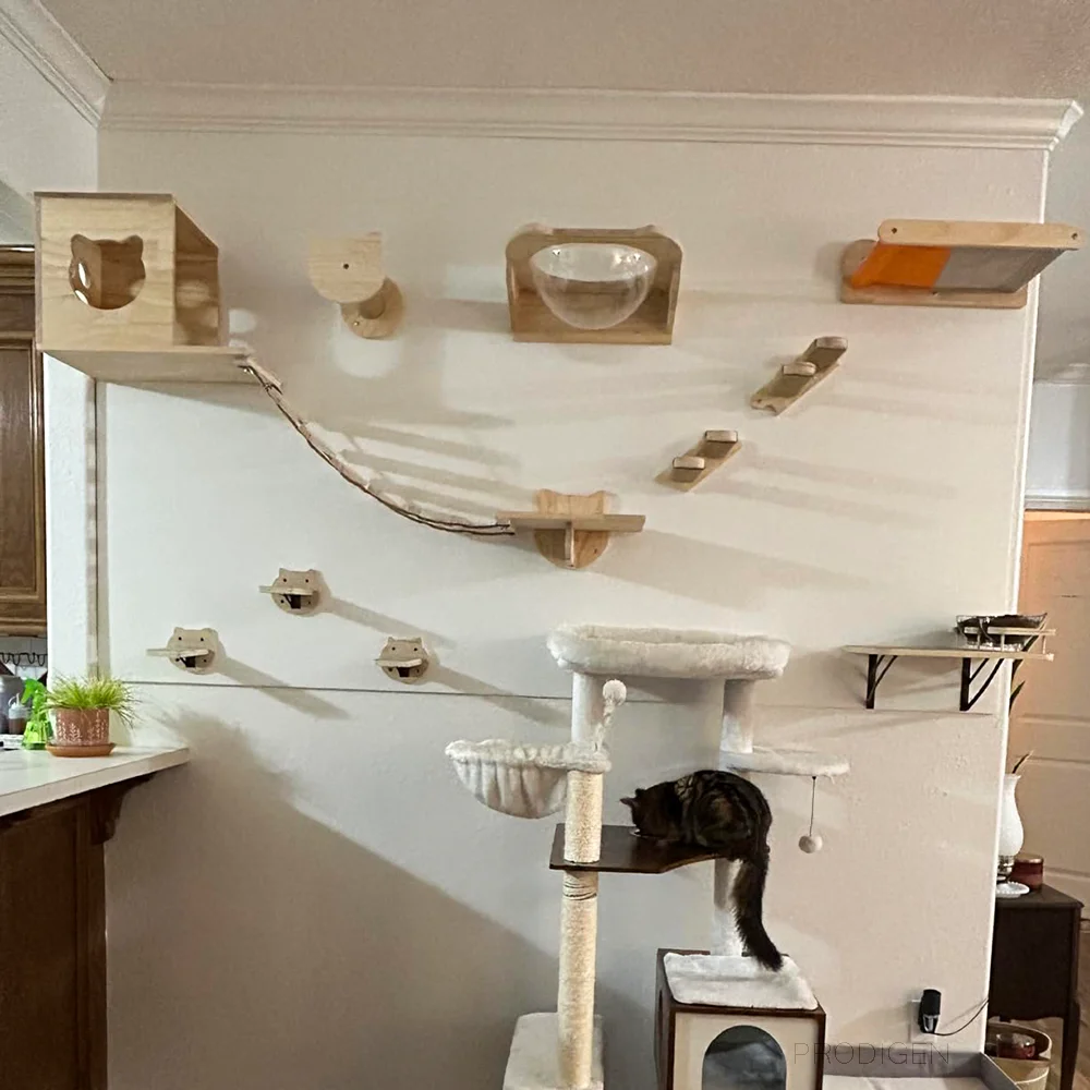 Estantes de madera para escala - Cat Wall Climbing Shelves Hammock Wooden reseña y precio