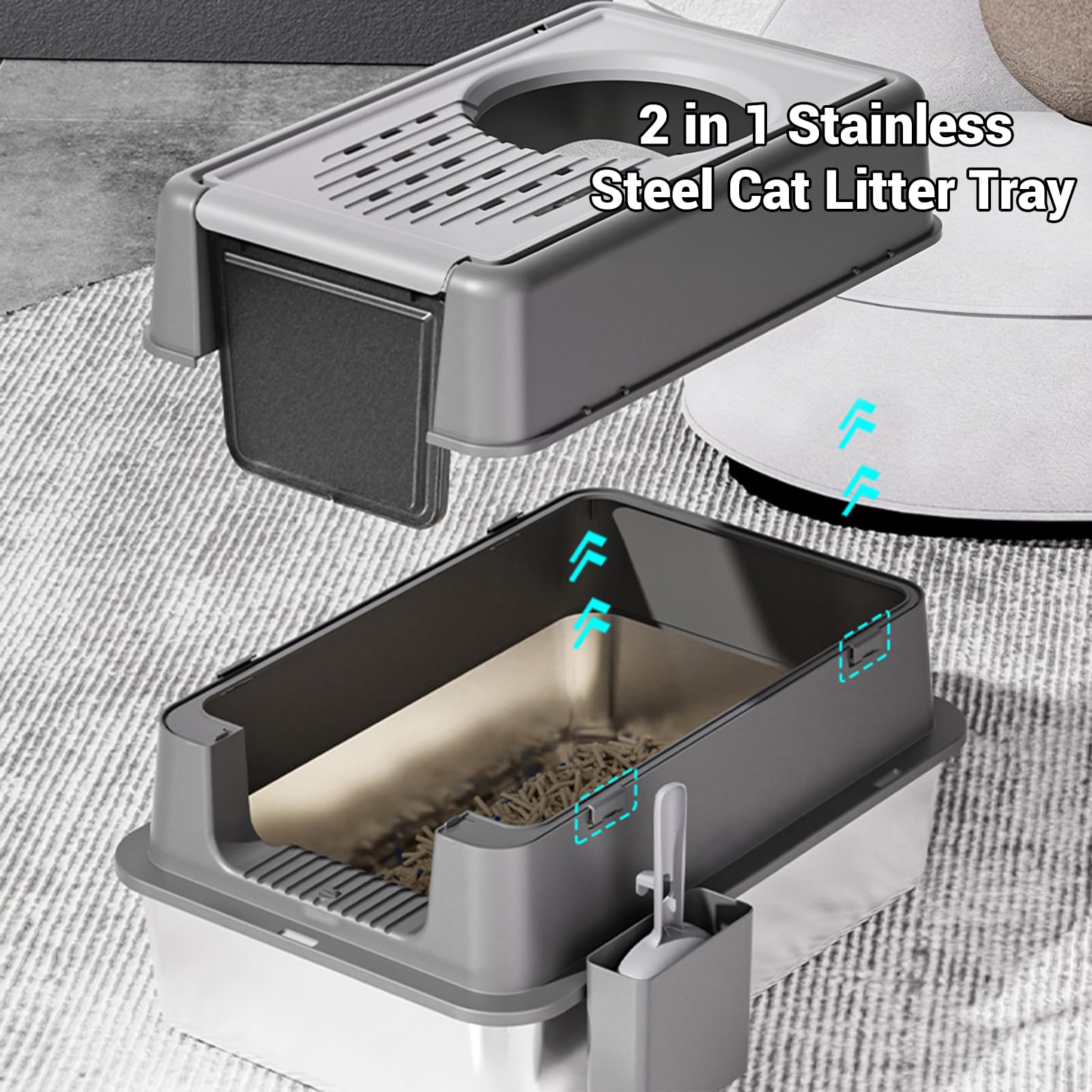 Caja de arena para gatos de ac - Self Cleaning Cat Litter Box Automatic reseña y precio