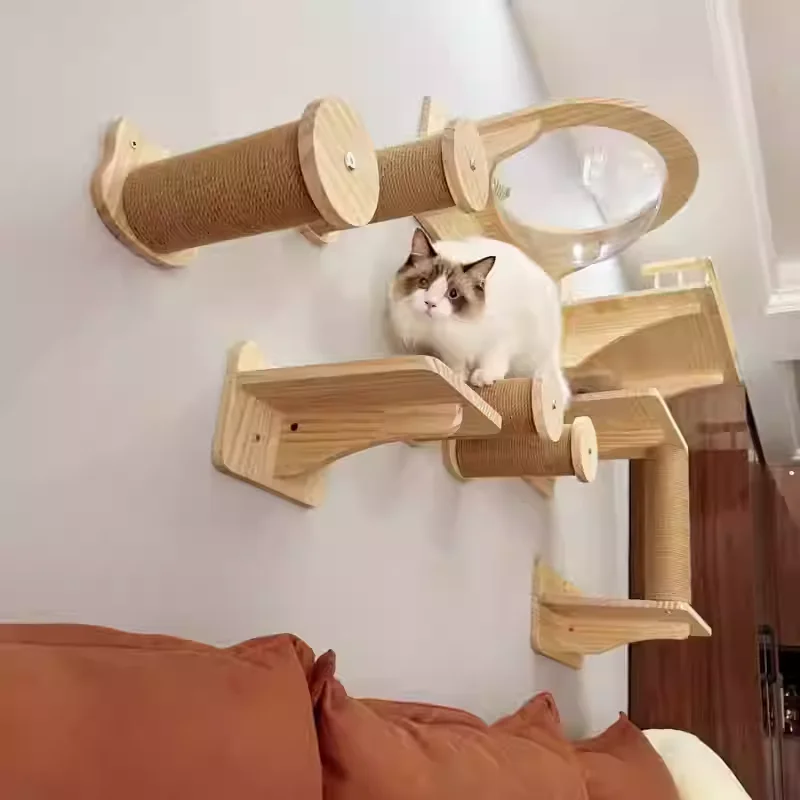 Cama de madera para gatos, par - Cat Wall Climbing Shelves Hammock Wooden reseña y precio