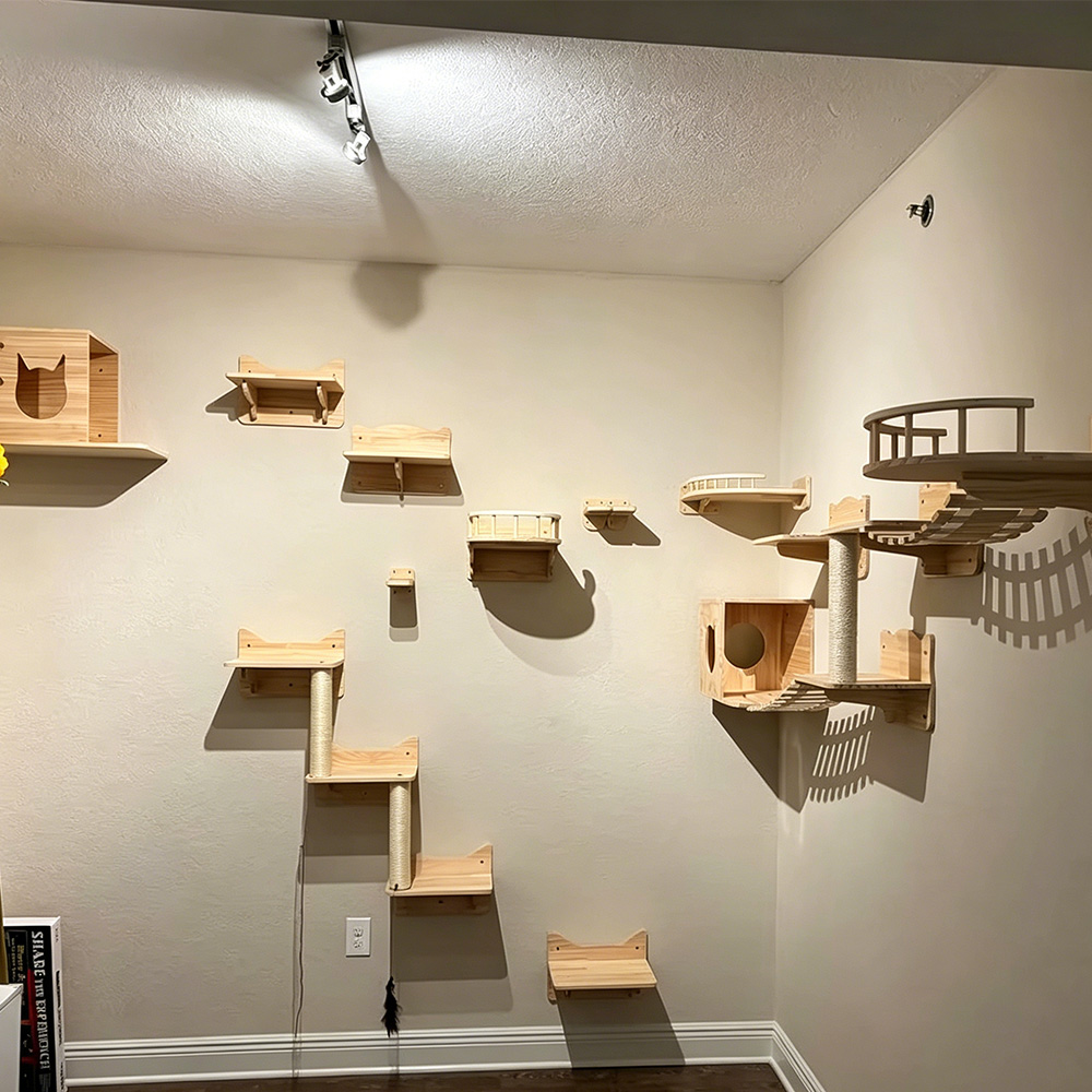 Cama de madera para gatos, par - Cat Wall Climbing Shelves Hammock Wooden reseña y precio