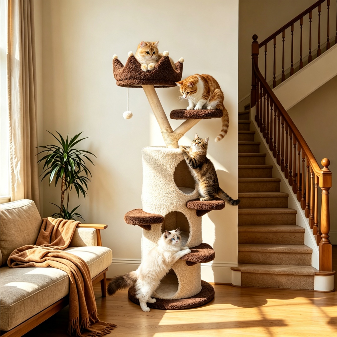 Árbol para gatos de varios niv - Cat Scratching Post Sisal Tree Tower reseña y precio