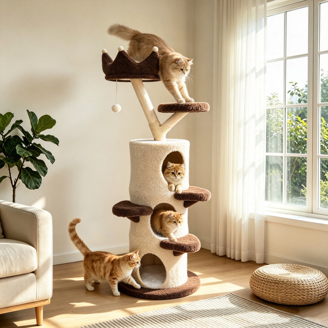 Árbol para gatos de varios niv - Cat Scratching Post Sisal Tree Tower reseña y precio