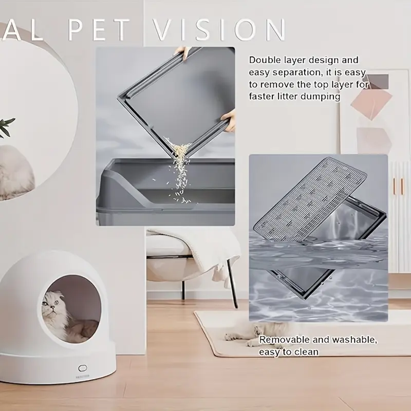 Caja de arena de plástico dura - Cat Litter Mat Double Layer Waterproof reseña y precio