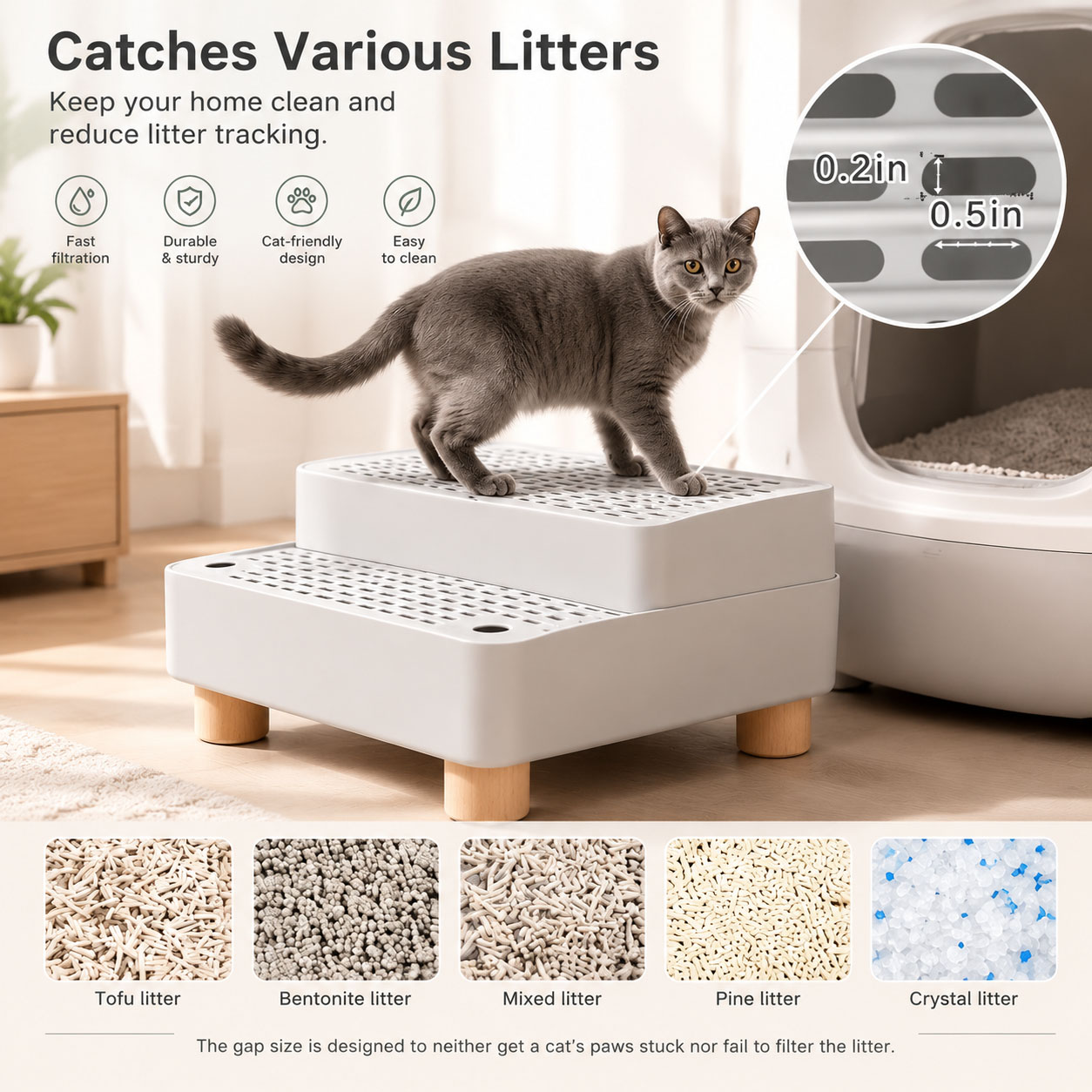 Rampa para caja de arena, dobl - Cat Litter Mat Double Layer Waterproof reseña y precio