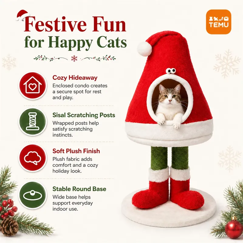 Árbol de Navidad para Gatos Pe - Cat Scratching Post Sisal Tree Tower reseña y precio