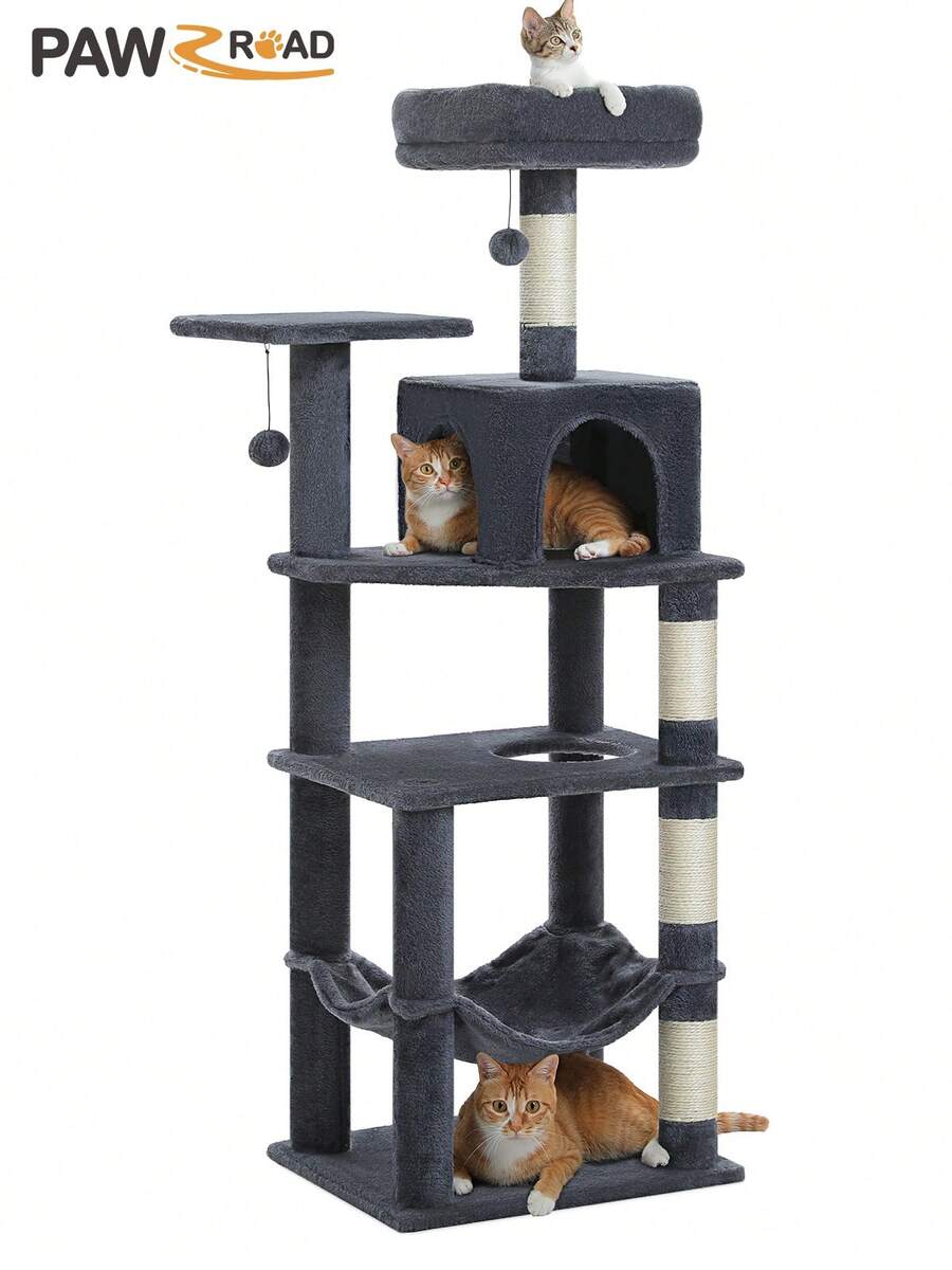 Árbol para gatos de 56,3 pulga - Cat Scratching Post Sisal Tree Tower reseña y precio