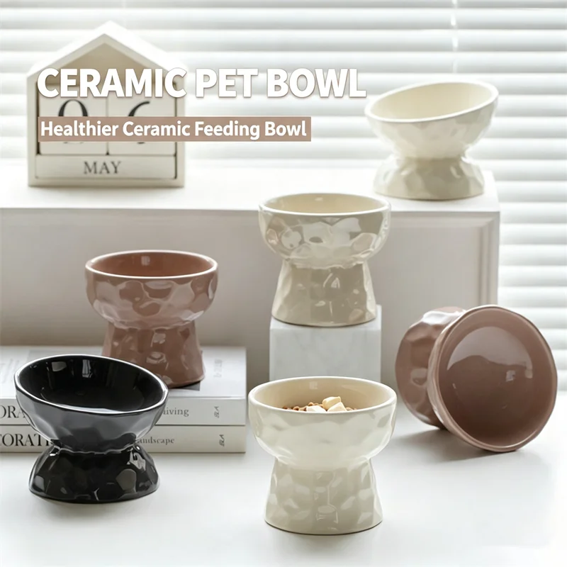 Tazón de cerámica elevado para - Elevated Ceramic Cat Bowls Tilted Food reseña y precio
