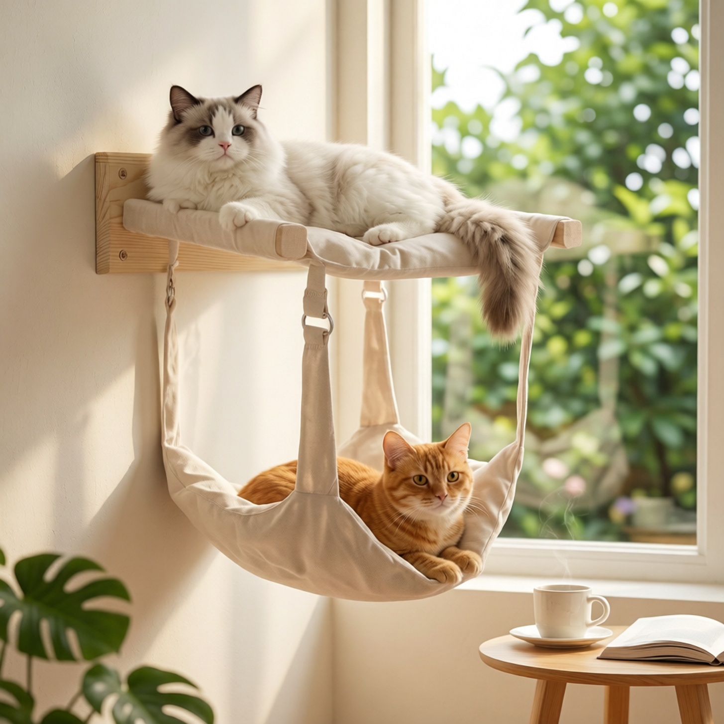 Estante de Pared para Gatos, C - Cat Wall Climbing Shelves Hammock Wooden reseña y precio
