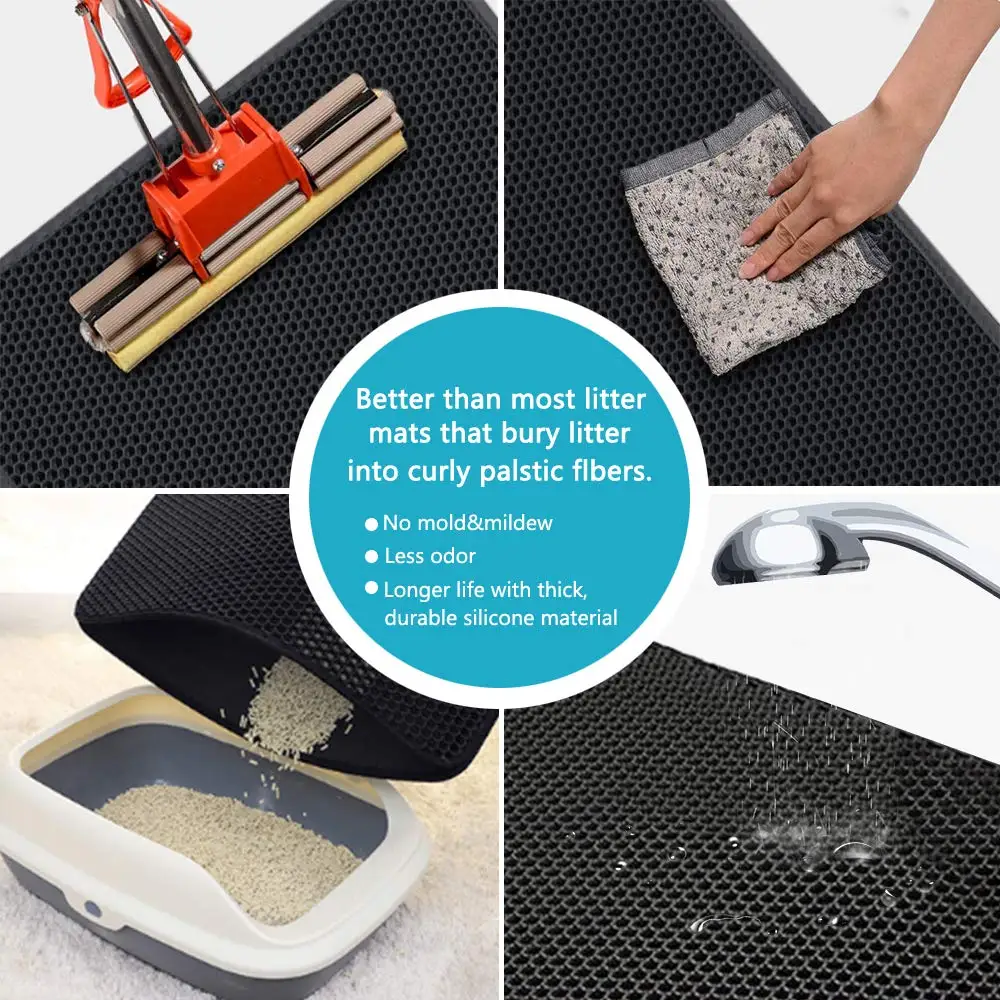 Estera de arena para gatos con - Cat Litter Mat Double Layer Waterproof reseña y precio