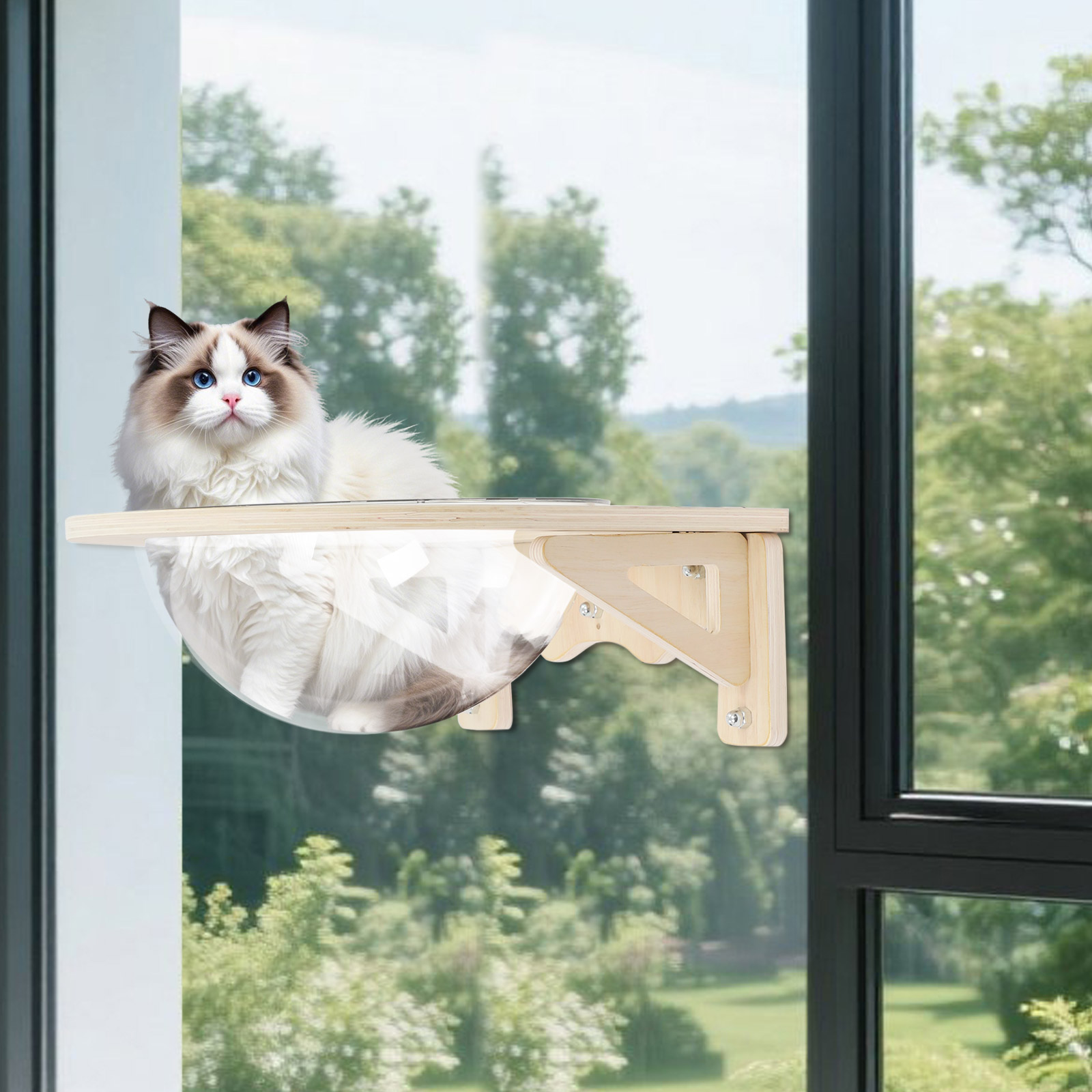 Cápsula Transparente de Madera - Cat Wall Climbing Shelves Hammock Wooden reseña y precio