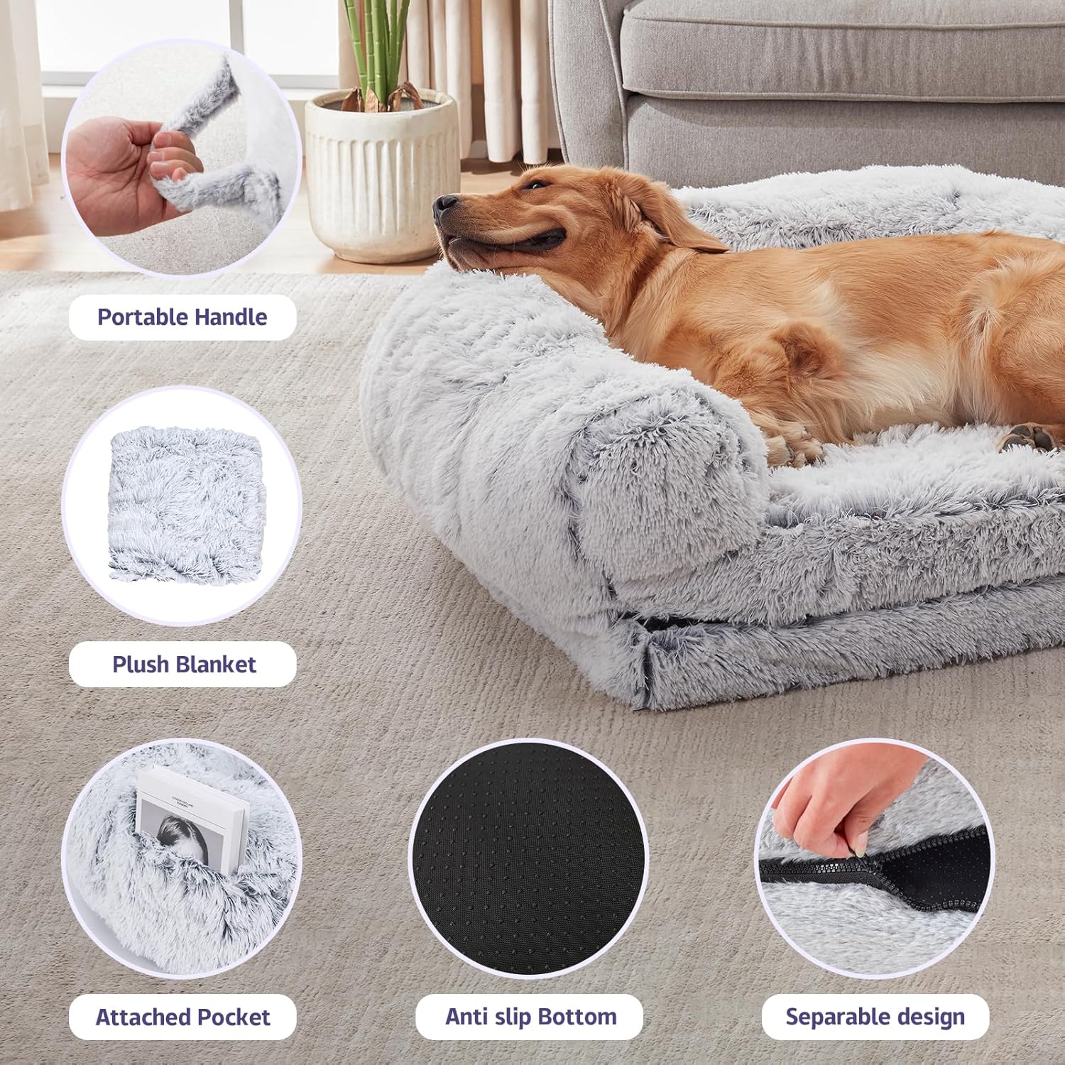 Cama Ortopédica para Perros co - Orthopedic Memory Foam Dog Bed Washable reseña y precio