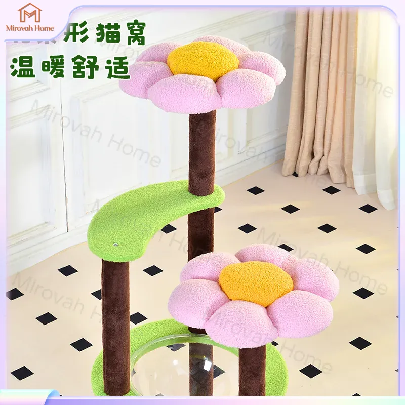 Árbol rascador para gatos con  - Cat Scratching Post Sisal Tree Tower reseña y precio