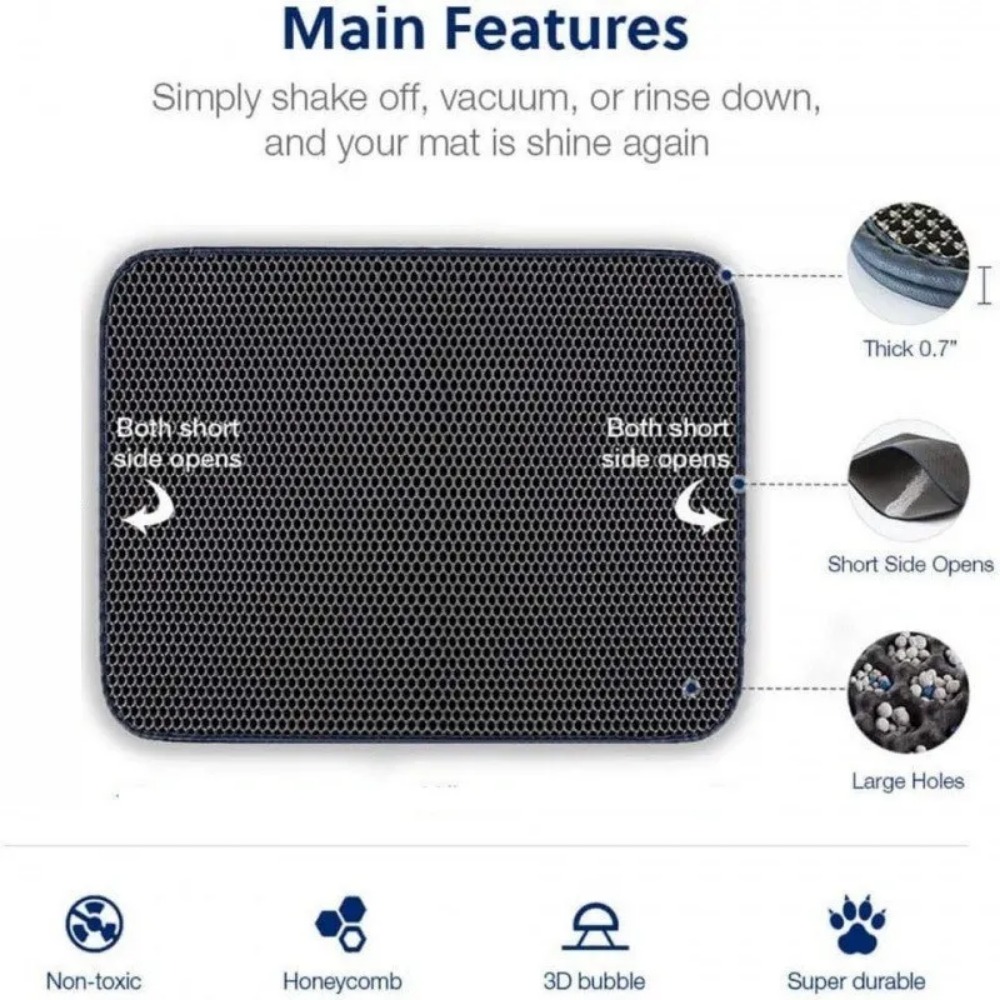 Alfombrilla de Doble Capa para - Cat Litter Mat Double Layer Waterproof reseña y precio