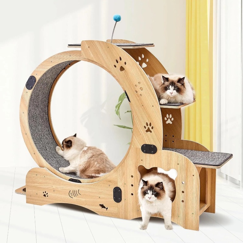 Juguete interactivo de alta ca - Cat Running Wheel Exercise Treadmill reseña y precio