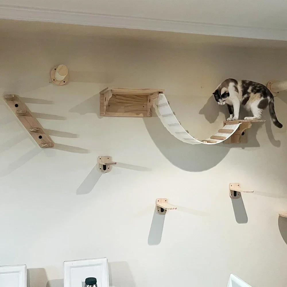 Estantes de escalada para gato - Cat Wall Climbing Shelves Hammock Wooden reseña y precio