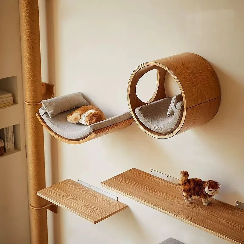 Estantes de escalada de madera - Cat Wall Climbing Shelves Hammock Wooden reseña y precio