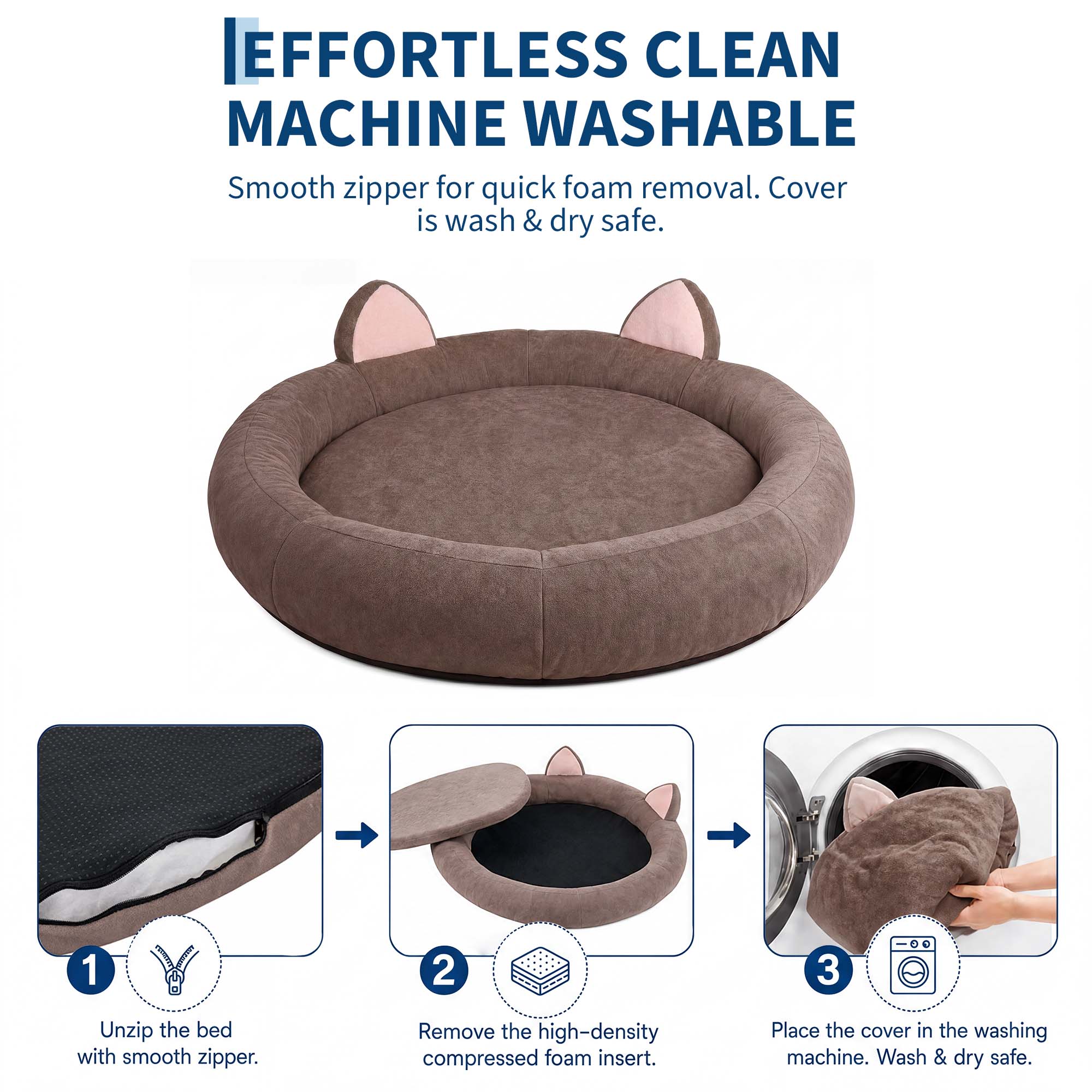 Cama redonda para perros de ta - Orthopedic Memory Foam Dog Bed Washable reseña y precio